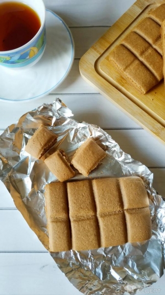 Рецепт: Печенье "Плитка шоколада" - вдвойне вкуснее ночью и когда нельзя