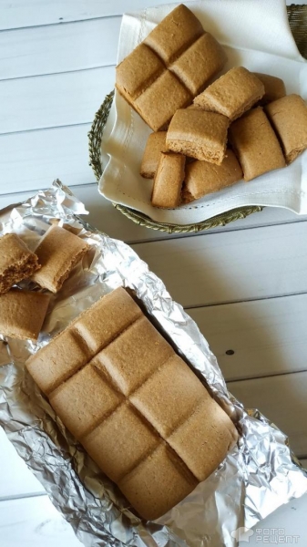 Рецепт: Печенье "Плитка шоколада" - вдвойне вкуснее ночью и когда нельзя