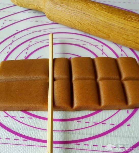 Рецепт: Печенье "Плитка шоколада" - вдвойне вкуснее ночью и когда нельзя