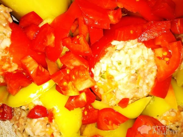 Рецепт: Перец болгарский фаршированный мясным фаршем с рисом и зеленью - Сочный и очень вкусный Рецепт: Перец болгарский фаршированный мясным фаршем с рисом и зеленью - Сочный и очень вкусный