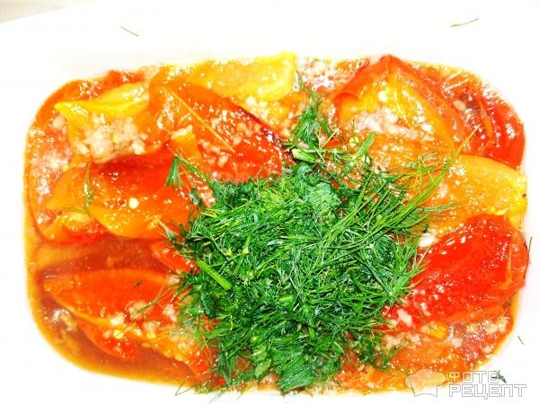 Рецепт: Салат из запеченных перцев - С сыром и рукколой:пикантно и очень вкусно