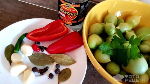 Рецепт: Зеленые помидоры маринованные - Зелёные черри на зиму без стерилицации Рецепт: Зеленые помидоры маринованные - Зелёные черри на зиму без стерилицации