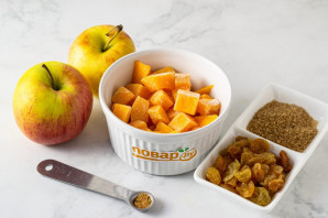 Запеченная тыква с яблоками Запеченная тыква с яблоками