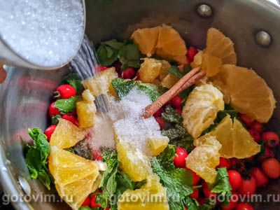 Компот из боярышника с апельсином и мятой Компот из боярышника с апельсином и мятой