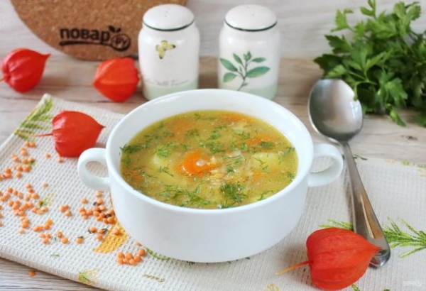 Суп из чечевицы с имбирем Суп из чечевицы с имбирем