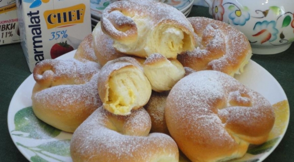 Сдобные улитки с заварным кремом, пошаговый рецепт с фото Сдобные улитки с заварным кремом, пошаговый рецепт с фото