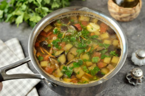 Суп с чечевицей и баклажанами Суп с чечевицей и баклажанами