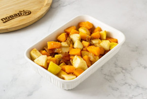 Запеченная тыква с яблоками Запеченная тыква с яблоками