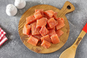 Горбуша с баклажанами Горбуша с баклажанами