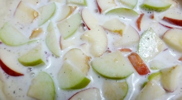 Яблочный пирог со сливочной заливкой, пошаговый рецепт с фото