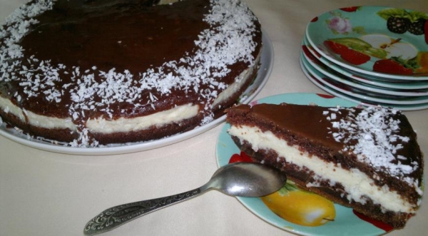 Шоколадно-кокосовый торт, пошаговый рецепт с фото Шоколадно-кокосовый торт, пошаговый рецепт с фото