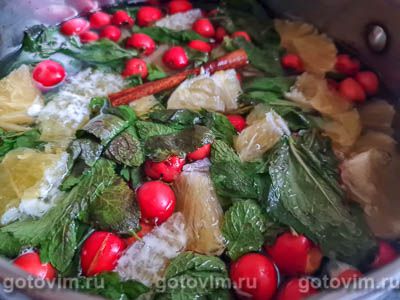 Компот из боярышника с апельсином и мятой Компот из боярышника с апельсином и мятой