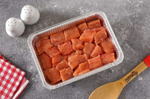 Горбуша с баклажанами Горбуша с баклажанами