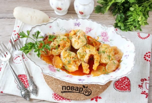 Редька с рыбой Редька с рыбой