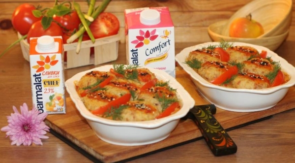 Ежики с рисом в сливочном соусе, пошаговый рецепт с фото Ежики с рисом в сливочном соусе, пошаговый рецепт с фото