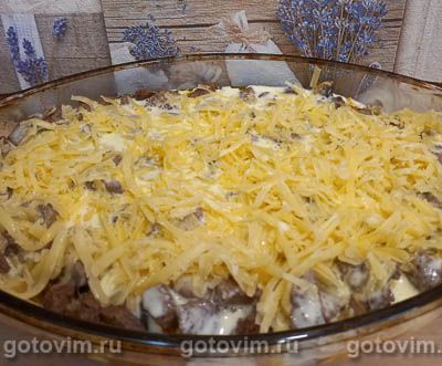 Запеканка из печени в яичной заливке