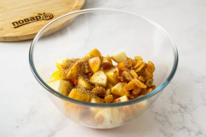 Запеченная тыква с яблоками Запеченная тыква с яблоками