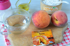 Постный пирог с персиками Постный пирог с персиками