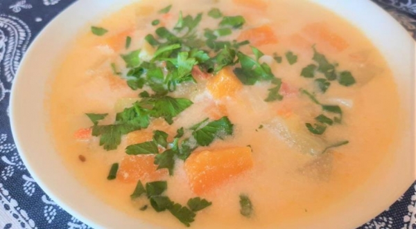 Тыквенный суп со сливками, пошаговый рецепт с фото Тыквенный суп со сливками, пошаговый рецепт с фото