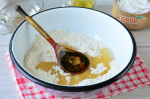 Постный пирог с персиками Постный пирог с персиками