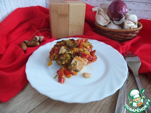 Горбуша с овощами Горбуша с овощами