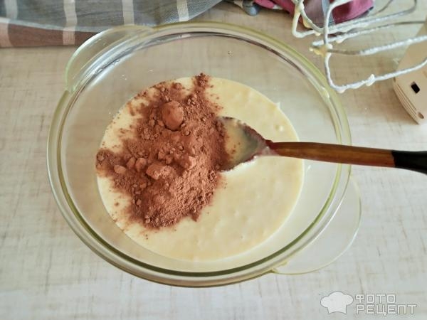 Рецепт: Манник "Зебра" с какао - Из того, что было в холодильнике Рецепт: Манник "Зебра" с какао - Из того, что было в холодильнике