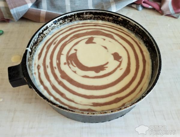 Рецепт: Манник "Зебра" с какао - Из того, что было в холодильнике Рецепт: Манник "Зебра" с какао - Из того, что было в холодильнике