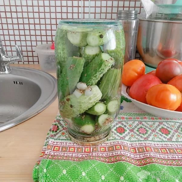 Рецепт: Маринованные огурчики - Хрустящие, с зёрнами горчицы. Рецепт: Маринованные огурчики - Хрустящие, с зёрнами горчицы.