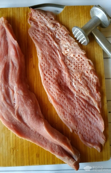 Рецепт: Мясные косички - из свинины в маринаде