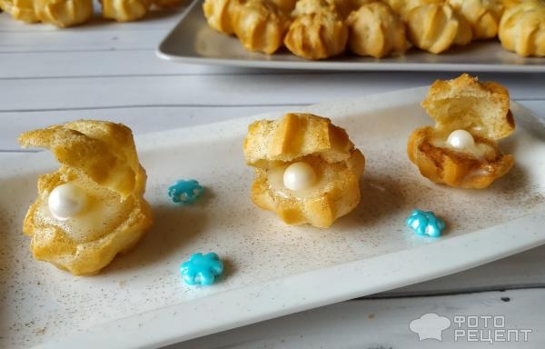 Рецепт: Профитроли с заварным кремом - "жемчужина"