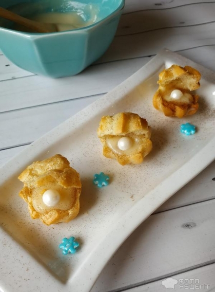 Рецепт: Профитроли с заварным кремом - "жемчужина"