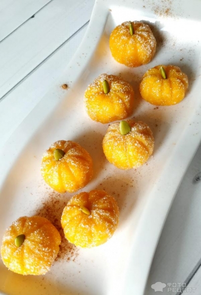 Рецепт: Тыквенные конфеты - тыква из тыквы Рецепт: Тыквенные конфеты - тыква из тыквы