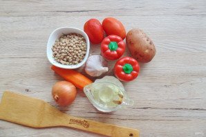 Постный суп из зеленой чечевицы