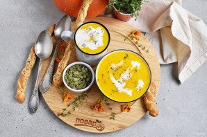 Тыквенный суп-пюре со сливками Тыквенный суп-пюре со сливками