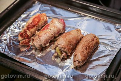 Мясные рулетики с бананами Мясные рулетики с бананами