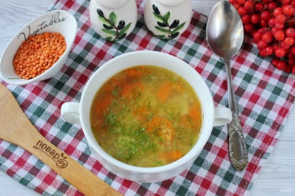 Суп с чечевицей и морковью Суп с чечевицей и морковью