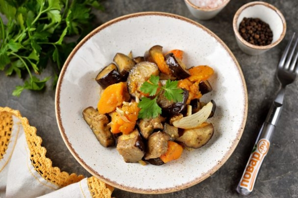 Баклажаны с тыквой в духовке Баклажаны с тыквой в духовке