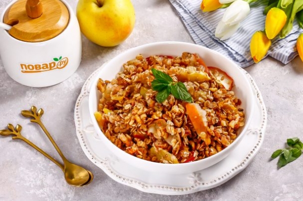 Мюсли запеченные с яблоком Мюсли запеченные с яблоком