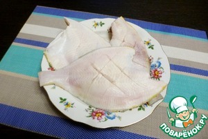 Камбала, запеченная с паприкой и петрушкой