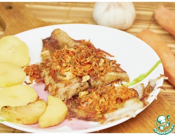 Пангасиус с морковью, в духовке