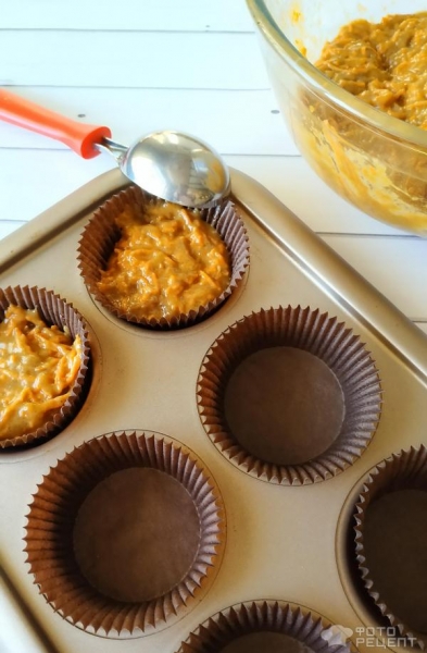 Рецепт: Морковные кексы - с чиз-кремом Рецепт: Морковные кексы - с чиз-кремом