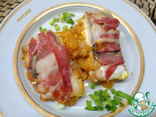 Судак запечённый с беконом Судак запечённый с беконом