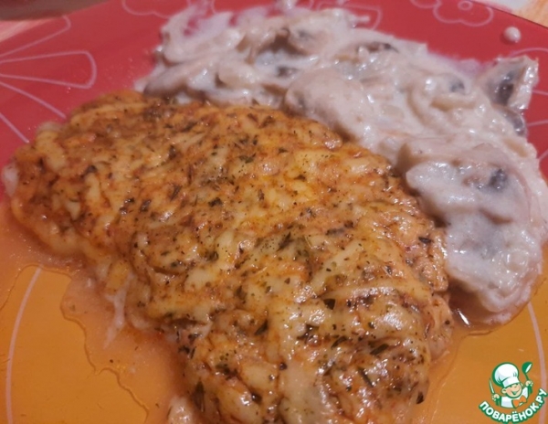 Запеченая рыба с грибным соусом Запеченая рыба с грибным соусом