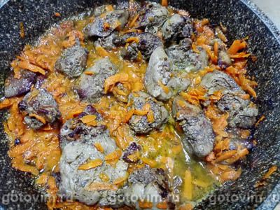 Жареная куриная печень в белом вине Жареная куриная печень в белом вине