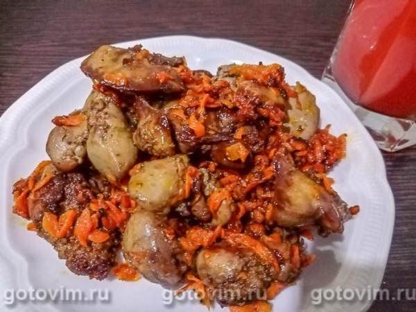 Жареная куриная печень в белом вине Жареная куриная печень в белом вине