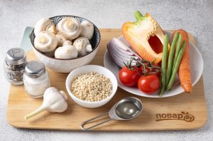 Сорго с грибами и овощами Сорго с грибами и овощами