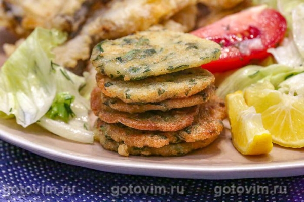 Оладьи с икрой корюшки Оладьи с икрой корюшки