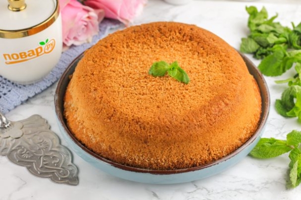 Бисквит в стеклянной форме в духовке Бисквит в стеклянной форме в духовке