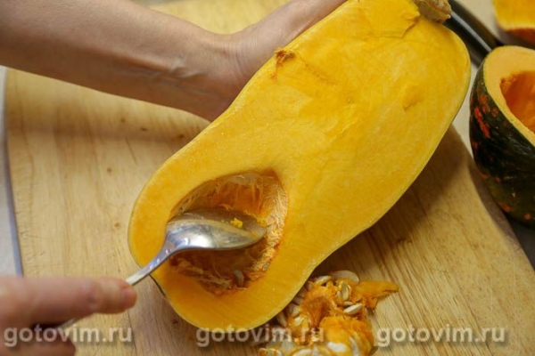 Лодочки из теста с тыквой и беконом