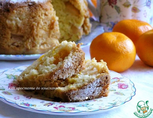 Кекс с яблоками и мандаринами Кекс с яблоками и мандаринами